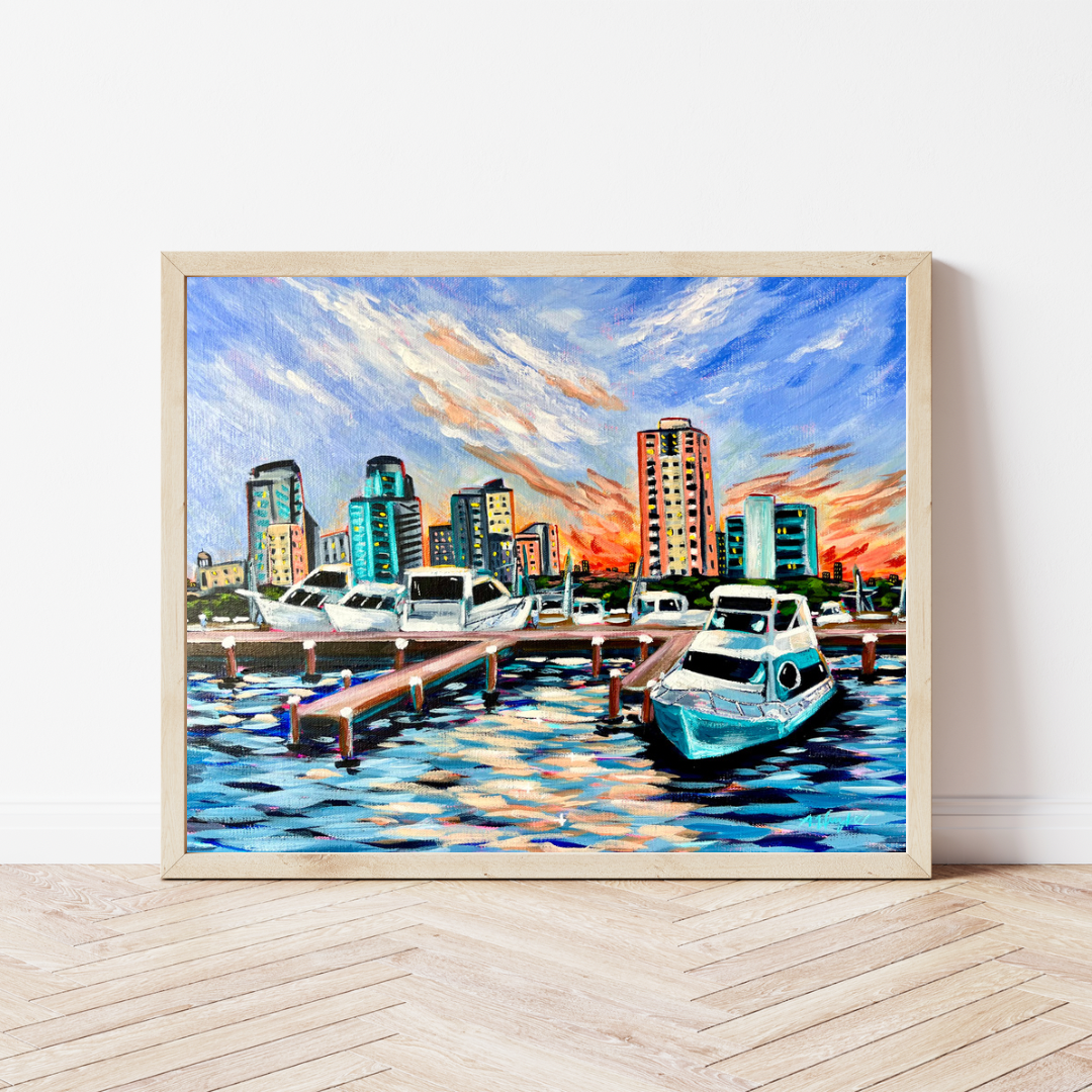 "Down by the Marina" Art Print