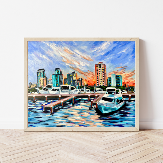 "Down by the Marina" Art Print