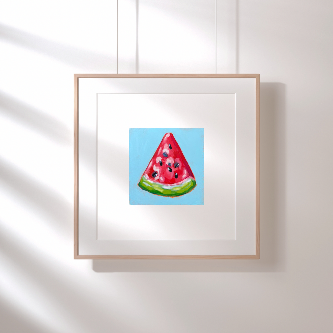 "Watermelon Slice Study" 4x4 Unframed