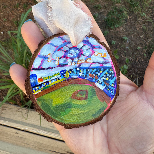 Rays Stadium Wood Slice Ornament