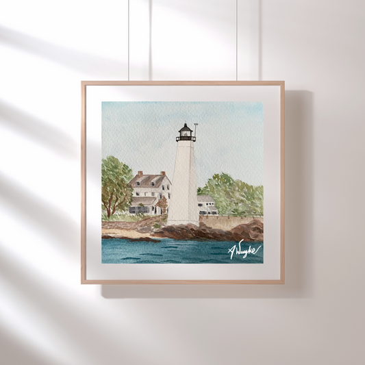 "New London Harbor Light" Art Print
