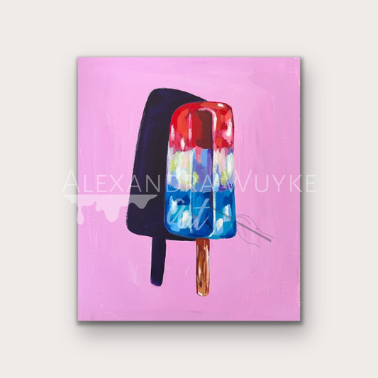 "Firecracker Popsicle Study" 8x10 Unframed