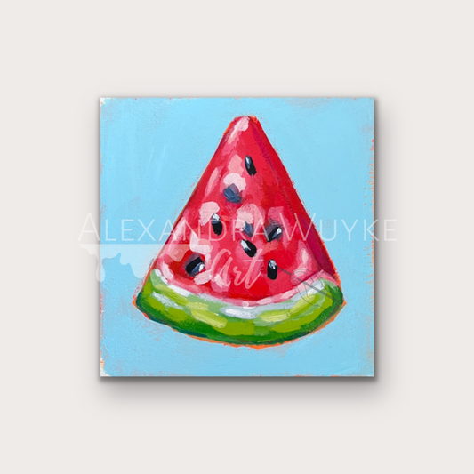 "Watermelon Slice Study" 4x4 Unframed
