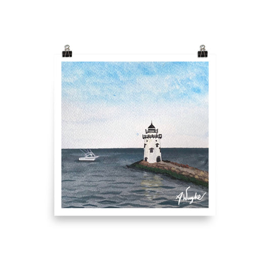 "Old Saybrook Breakwater" Art Print
