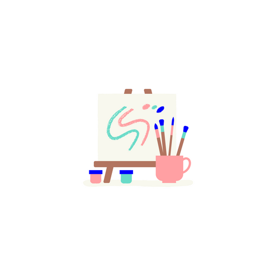 Vector art - canvas and paint.