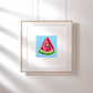 "Watermelon Slice Study" 4x4 Unframed