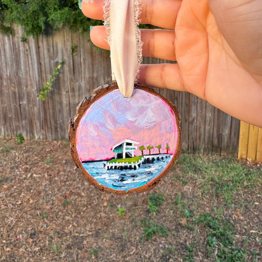 St. Pete Pier Wood Slice Ornament