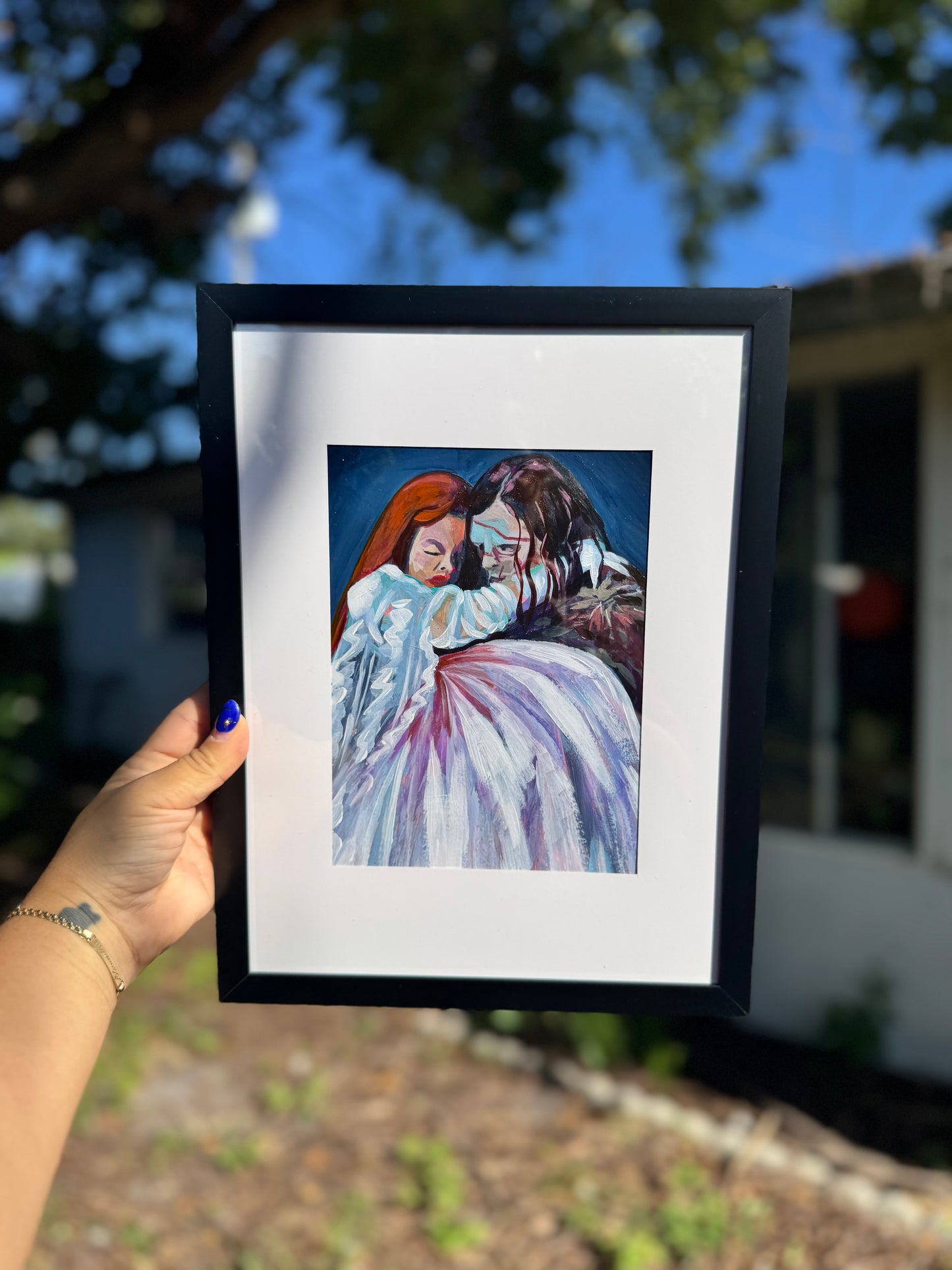 "Elizabeth and the Creature" 9x12 Framed
