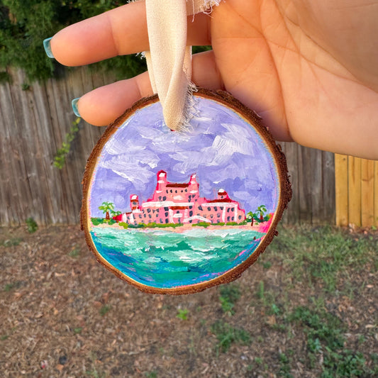 Pink Palace Wood Slice Ornament