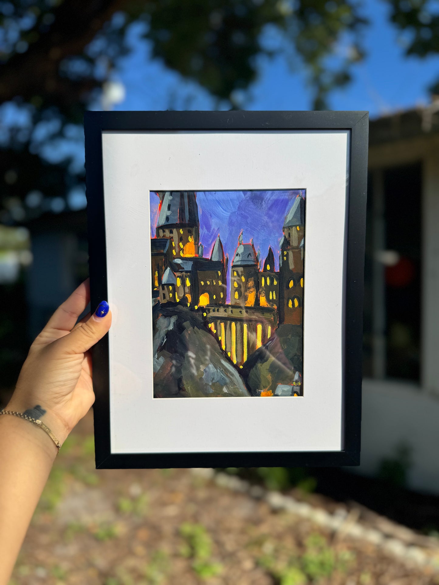 "Night at Hogwarts" 9x12 Framed