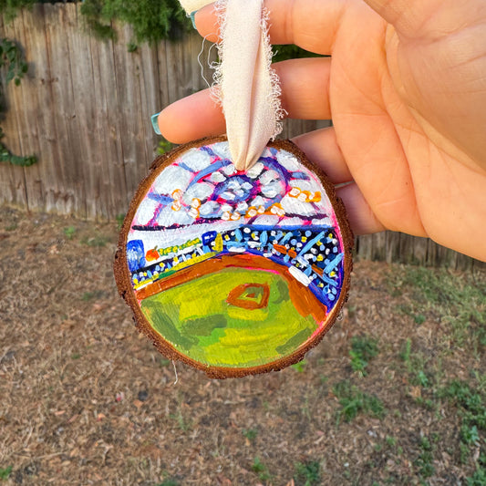Rays Stadium Wood Slice Ornament