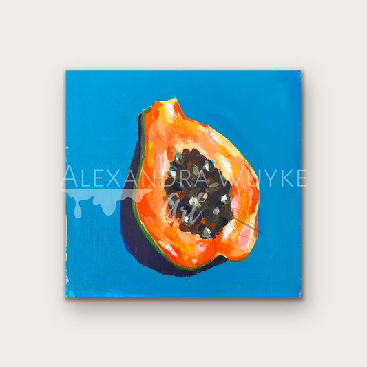 "Papaya Study" 6x6 Unframed