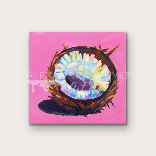 "Coconut Study" 5x5 Unframed